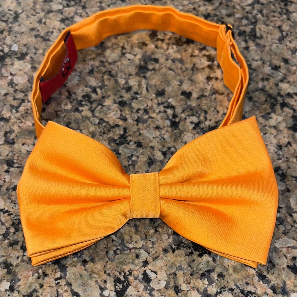 Men’s Brand Q Adjustable Solid Orange Bow Tie
